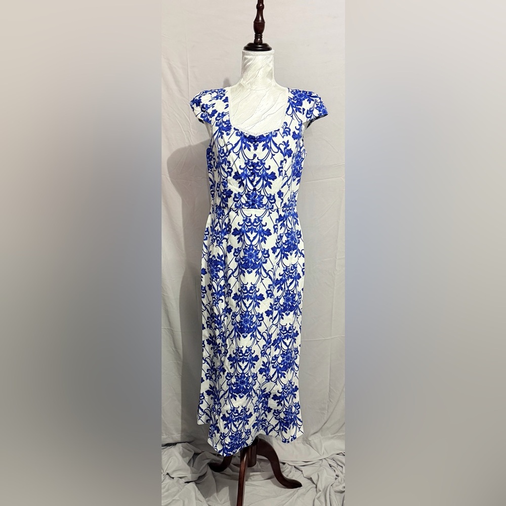Anne Klein Dress in Blue and White